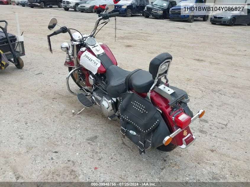 2004 Harley-Davidson Flstci VIN: 1HD1BWB104Y086827 Lot: 39948755