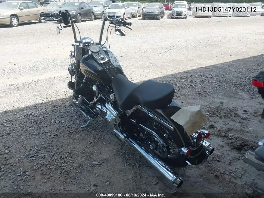 2007 Harley-Davidson Flstn VIN: 1HD1JD5147Y020112 Lot: 40099186