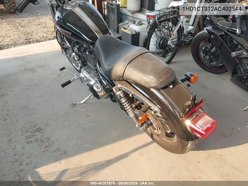 2010 Harley-Davidson Xl1200 C VIN: 1HD1CT312AC402344 Lot: 40287678