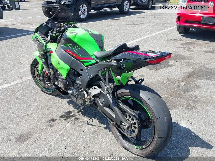 2024 Kawasaki Zx1002 L VIN: JKBZXVL16RA012817 Lot: 40173343