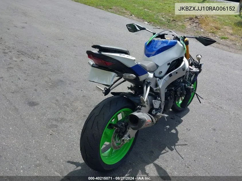 2024 Kawasaki Zx636 K VIN: JKBZXJJ10RA006152 Lot: 40215071