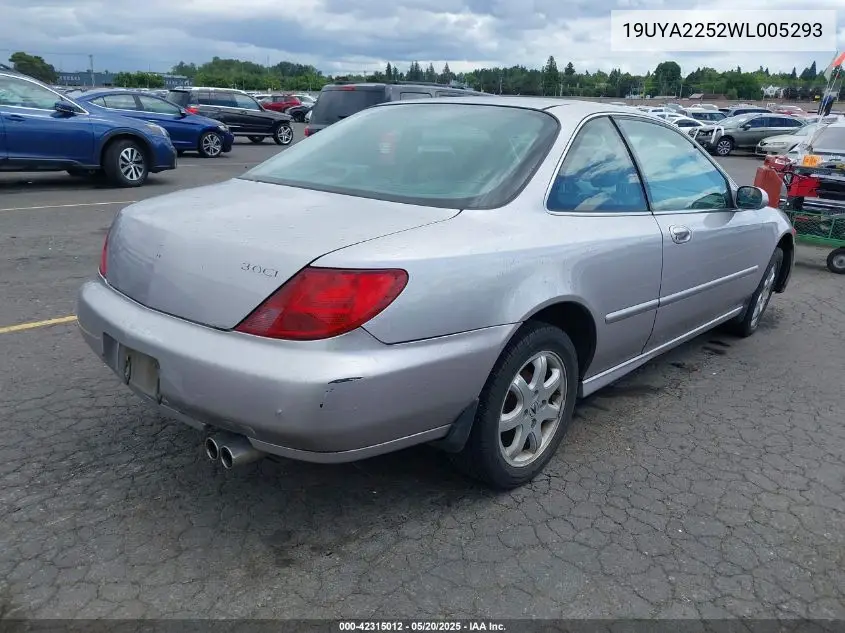 1998 Acura Cl 3.0 VIN: 19UYA2252WL005293 Lot: 42315012