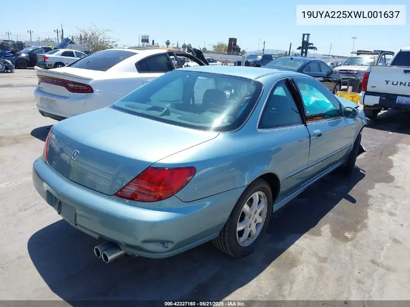 1998 Acura Cl 3.0 VIN: 19UYA225XWL001637 Lot: 42327160