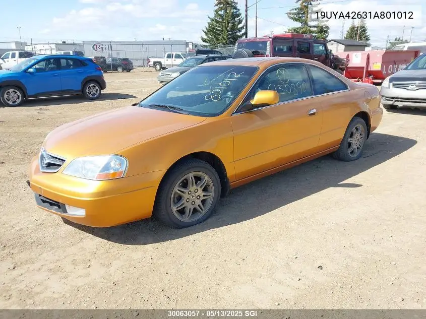 2001 Acura 3.2Cl Type-S VIN: 19UYA42631A801012 Lot: 30063057