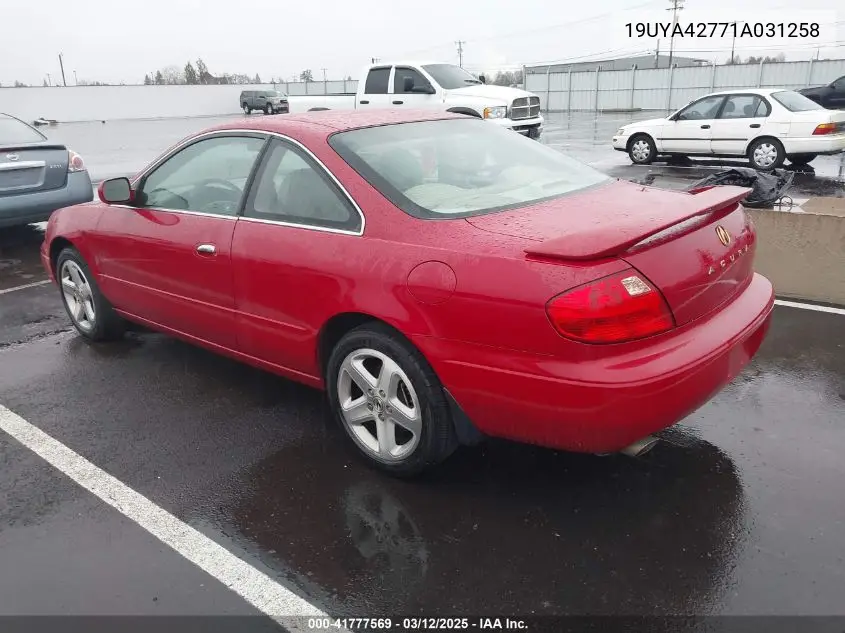 2001 Acura Cl 3.2 Type S VIN: 19UYA42771A031258 Lot: 41777569