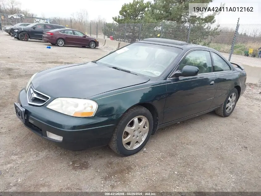2001 Acura Cl 3.2 VIN: 19UYA42411A012162 Lot: 42120206