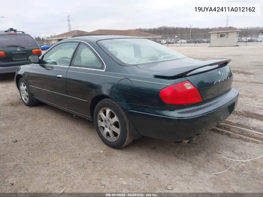 2001 Acura Cl 3.2 VIN: 19UYA42411A012162 Lot: 42120206