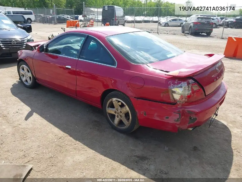 2001 Acura Cl 3.2 Type S VIN: 19UYA42741A036174 Lot: 42225611