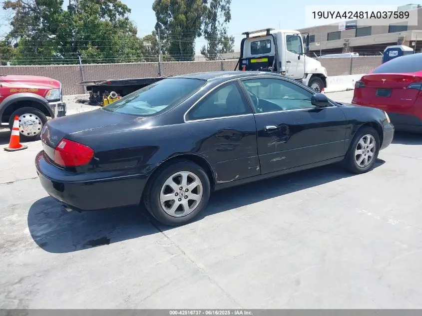 2001 Acura Cl 3.2 VIN: 19UYA42481A037589 Lot: 42516737