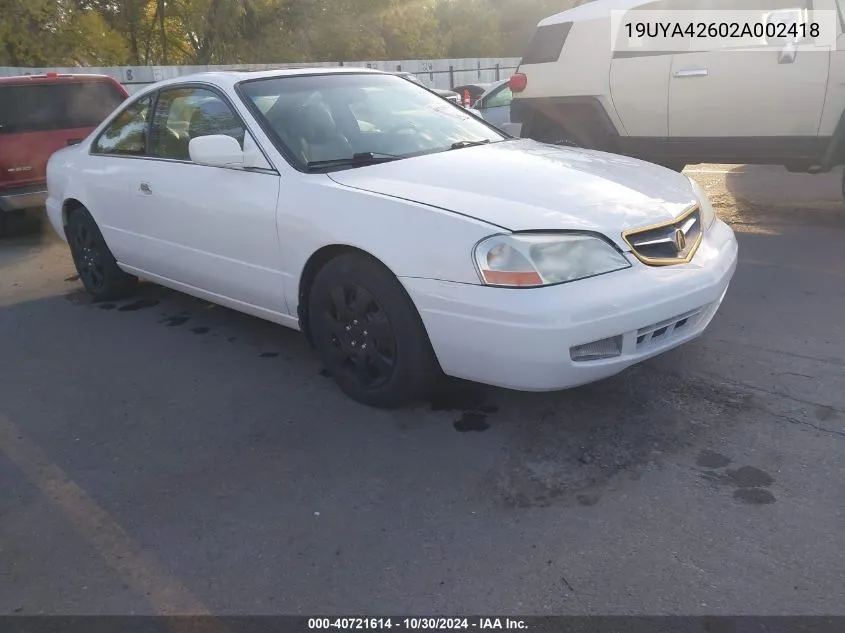 2002 Acura Cl 3.2 Type S VIN: 19UYA42602A002418 Lot: 40721614
