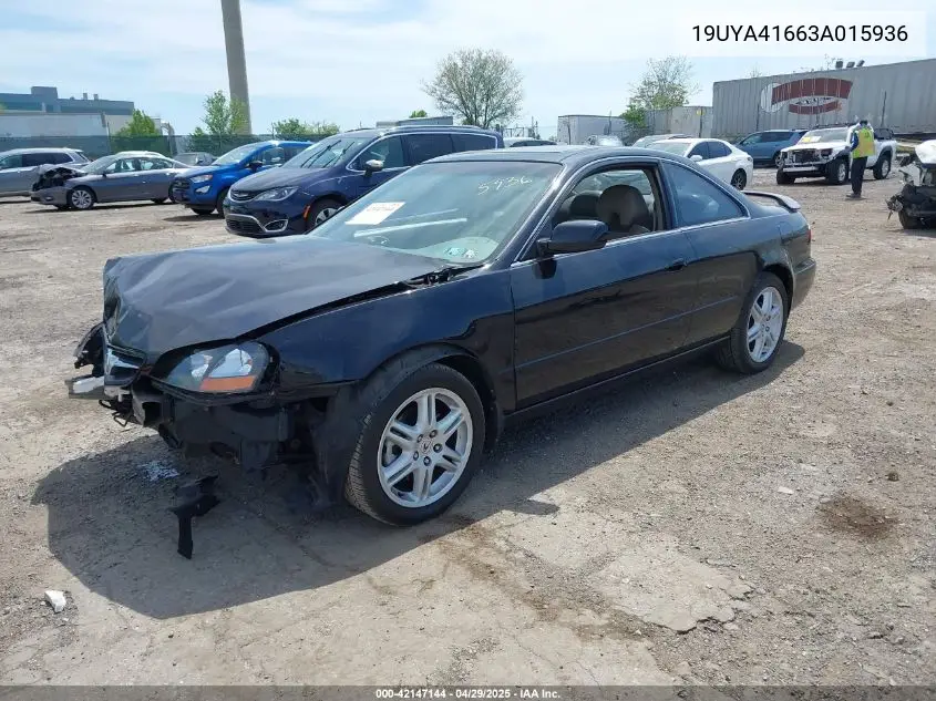 2003 Acura Cl 3.2 Type S Manual VIN: 19UYA41663A015936 Lot: 42147144