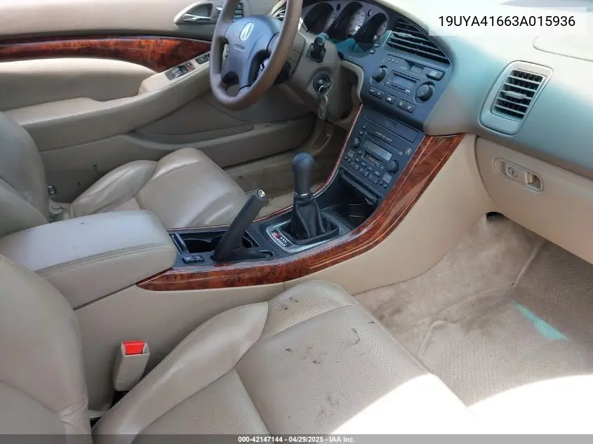 2003 Acura Cl 3.2 Type S Manual VIN: 19UYA41663A015936 Lot: 42147144