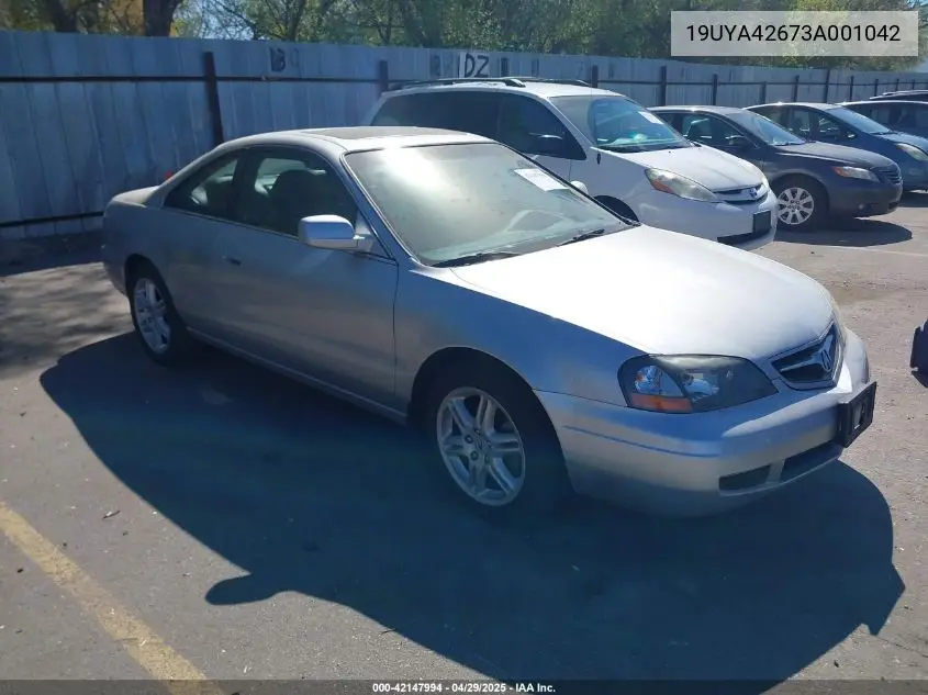 2003 Acura Cl 3.2 Type S Automatic VIN: 19UYA42673A001042 Lot: 42147994