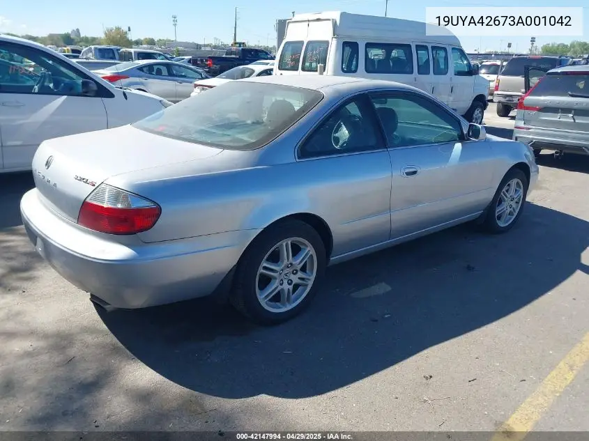 2003 Acura Cl 3.2 Type S Automatic VIN: 19UYA42673A001042 Lot: 42147994