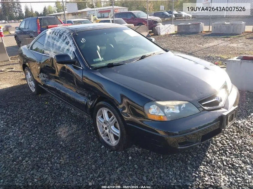 2003 Acura Cl 3.2 Type S Automatic VIN: 19UYA42643A007526 Lot: 42151396