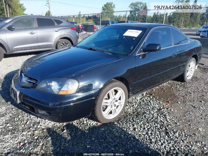 2003 Acura Cl 3.2 Type S Automatic VIN: 19UYA42643A007526 Lot: 42151396