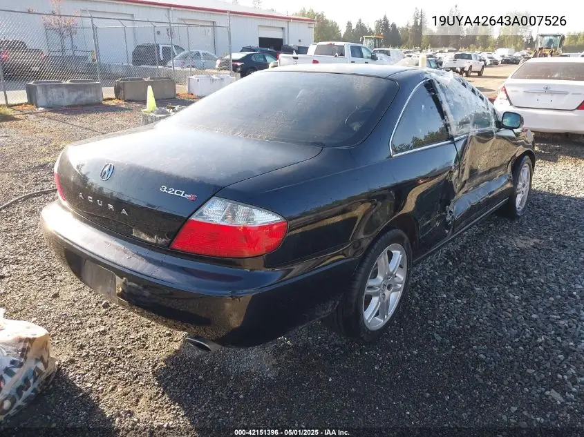 2003 Acura Cl 3.2 Type S Automatic VIN: 19UYA42643A007526 Lot: 42151396