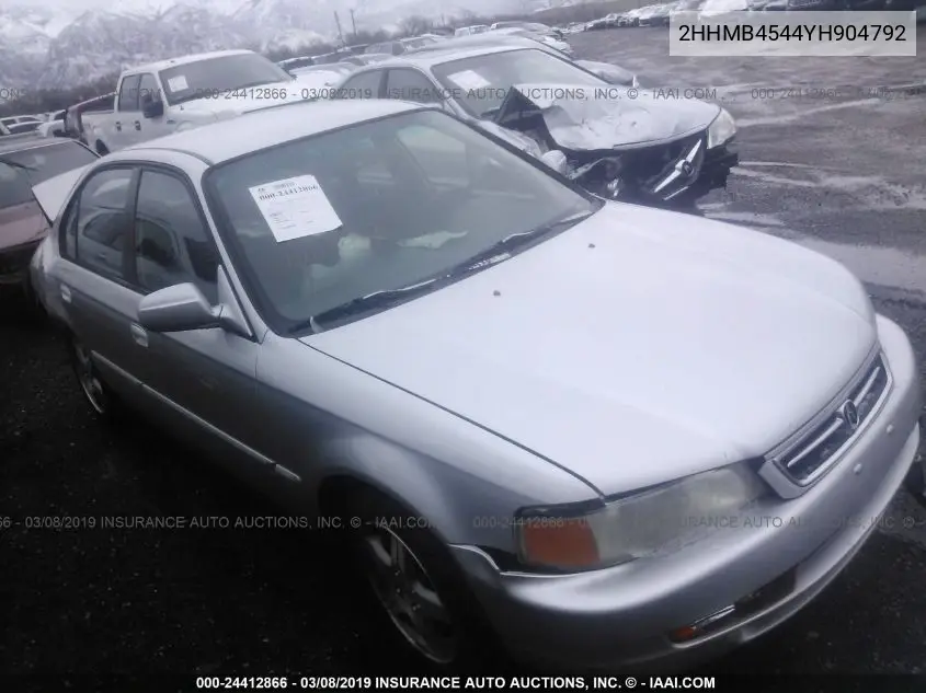 2000 Acura El VIN: 2HHMB4544YH904792 Lot: 24412866