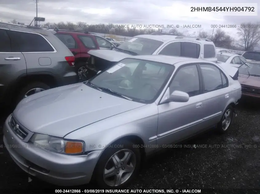 2000 Acura El VIN: 2HHMB4544YH904792 Lot: 24412866