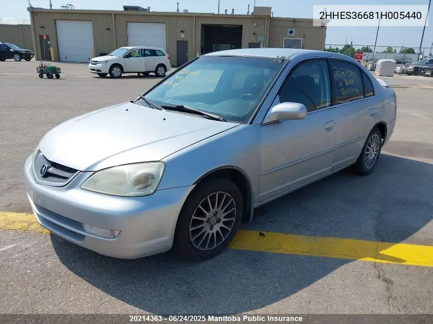 2001 Acura 1.7 El Touring VIN: 2HHES36681H005440 Lot: 20214363