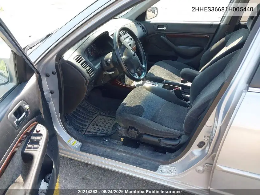 2001 Acura 1.7 El Touring VIN: 2HHES36681H005440 Lot: 20214363