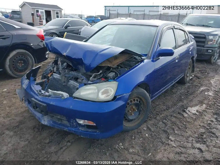 2004 Acura 1.7El Touring VIN: 2HHES36664H002282 Lot: 12268634