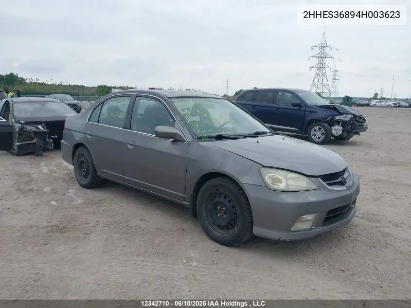 2004 Acura El VIN: 2HHES36894H003623 Lot: 12342710