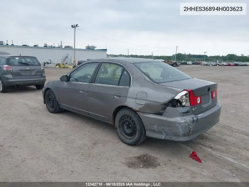 2004 Acura El VIN: 2HHES36894H003623 Lot: 12342710