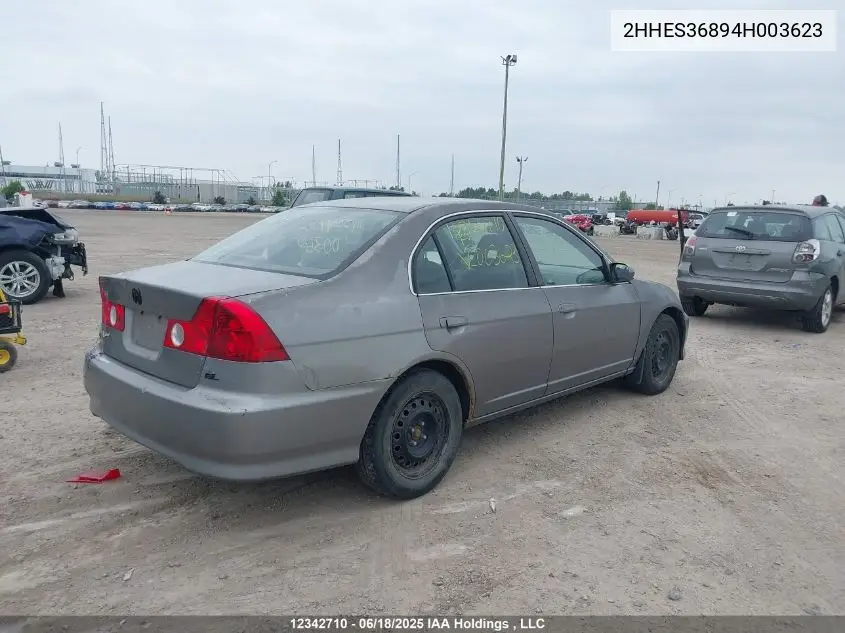2004 Acura El VIN: 2HHES36894H003623 Lot: 12342710