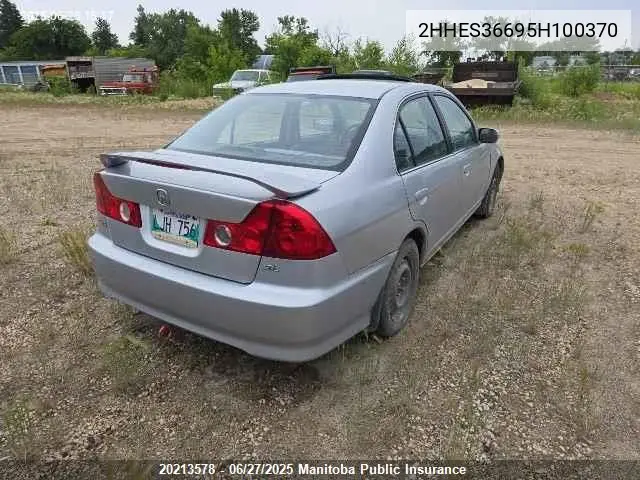 2005 Acura El Touring VIN: 2HHES36695H100370 Lot: 20213578