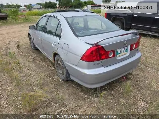 2005 Acura El Touring VIN: 2HHES36695H100370 Lot: 20213578