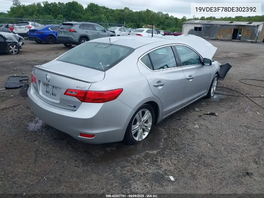 2013 Acura Ilx Hybrid 1.5L VIN: 19VDE3F78DE302392 Lot: 42207701