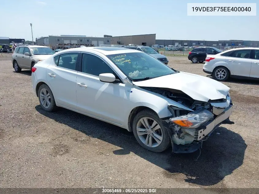 2014 Acura Ilx Hybrid Tech VIN: 19VDE3F75EE400040 Lot: 30065469