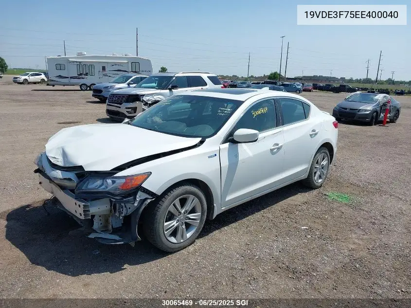 2014 Acura Ilx Hybrid Tech VIN: 19VDE3F75EE400040 Lot: 30065469