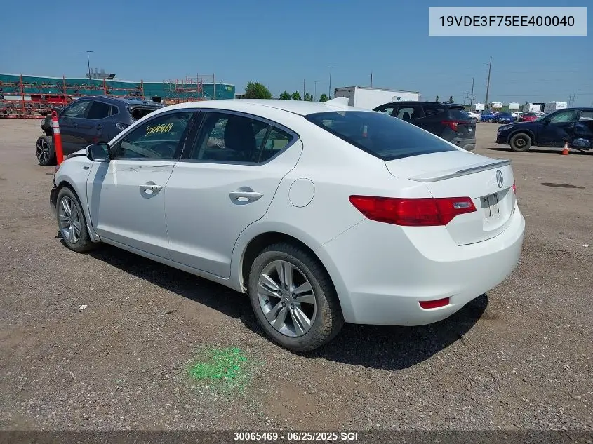 2014 Acura Ilx Hybrid Tech VIN: 19VDE3F75EE400040 Lot: 30065469
