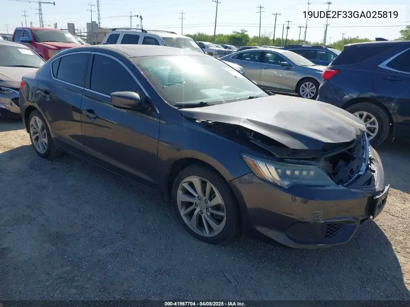 2016 Acura Ilx 2.4L/Acurawatch Plus Package VIN: 19UDE2F33GA025819 Lot: 41967704