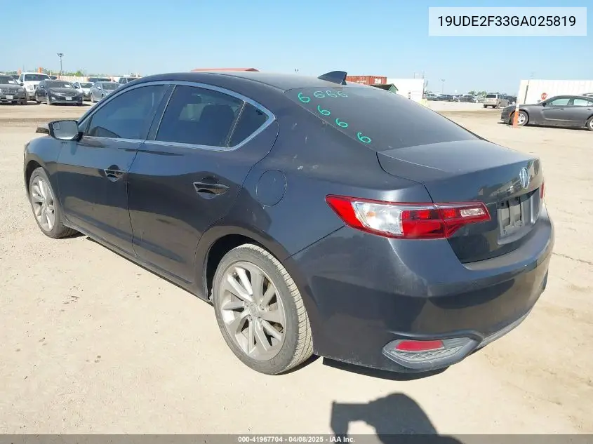 2016 Acura Ilx 2.4L/Acurawatch Plus Package VIN: 19UDE2F33GA025819 Lot: 41967704