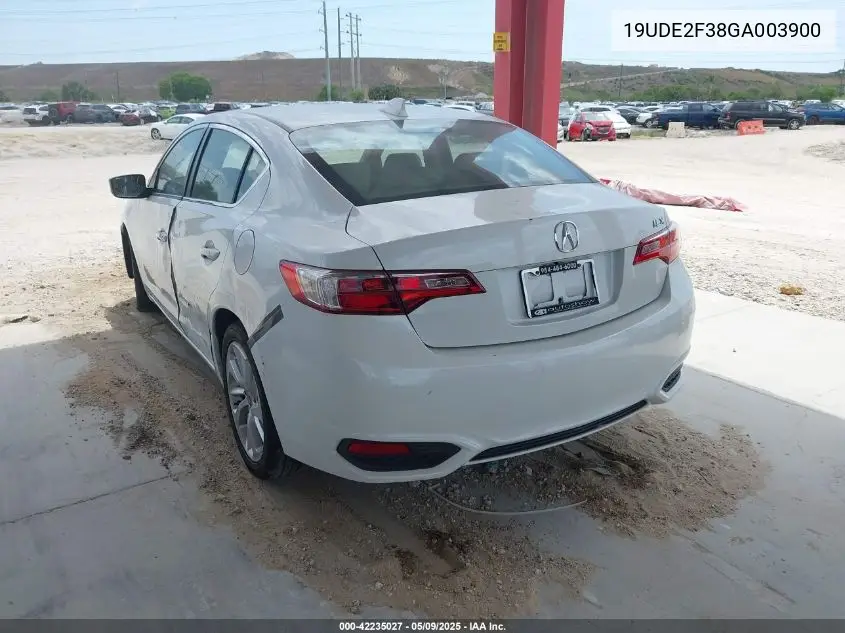 2016 Acura Ilx 2.4L/Acurawatch Plus Package VIN: 19UDE2F38GA003900 Lot: 42235027