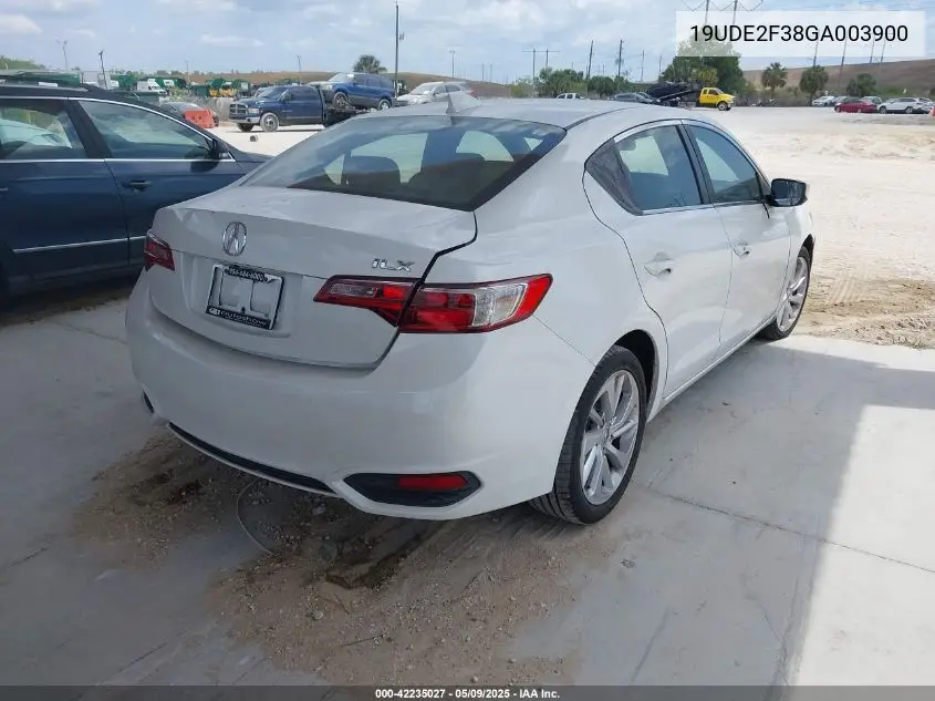 2016 Acura Ilx 2.4L/Acurawatch Plus Package VIN: 19UDE2F38GA003900 Lot: 42235027