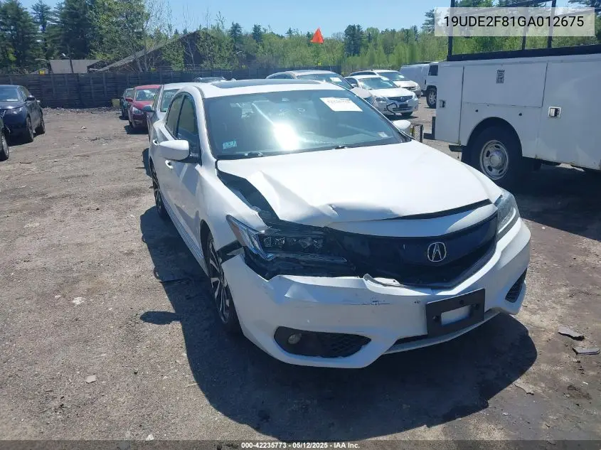 2016 Acura Ilx Premium A-Spec Packages/Technology Plus A-Spec Packages VIN: 19UDE2F81GA012675 Lot: 42235773