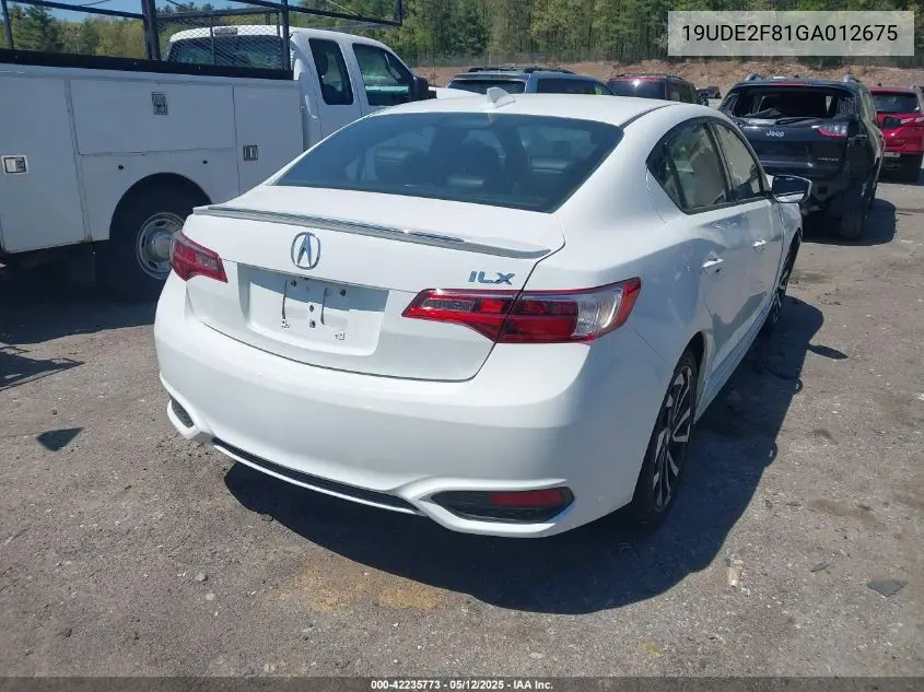 2016 Acura Ilx Premium A-Spec Packages/Technology Plus A-Spec Packages VIN: 19UDE2F81GA012675 Lot: 42235773