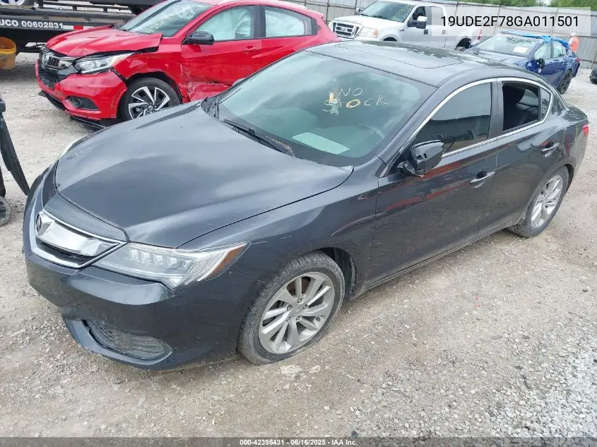 2016 Acura Ilx Premium Package/Technology Plus Package VIN: 19UDE2F78GA011501 Lot: 42395431