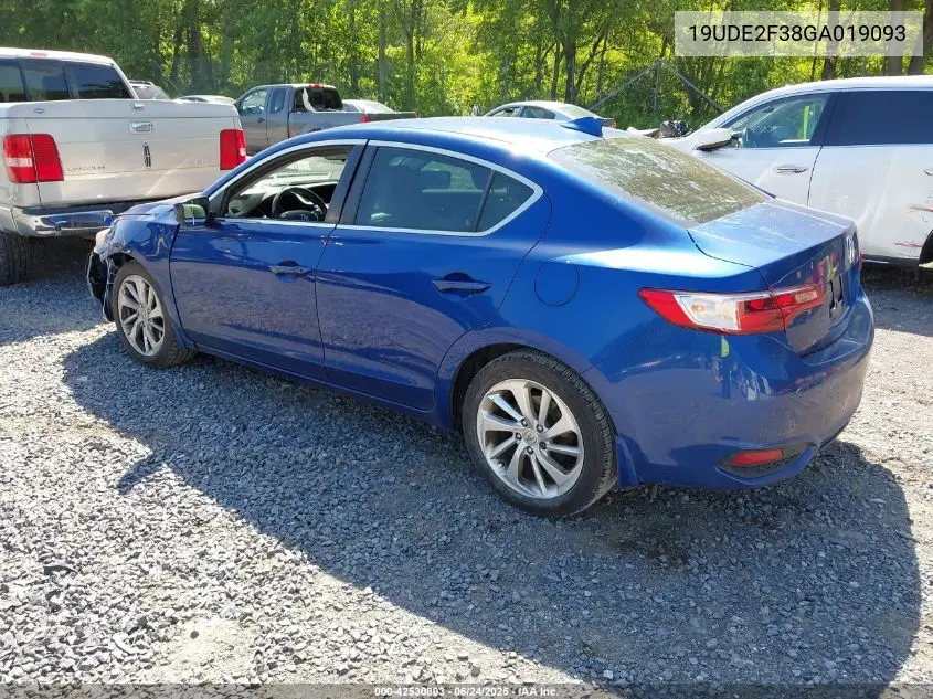 2016 Acura Ilx 2.4L/Acurawatch Plus Package VIN: 19UDE2F38GA019093 Lot: 42530803