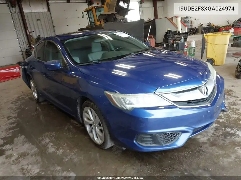 2016 Acura Ilx 2.4L/Acurawatch Plus Package VIN: 19UDE2F3XGA024974 Lot: 42560001