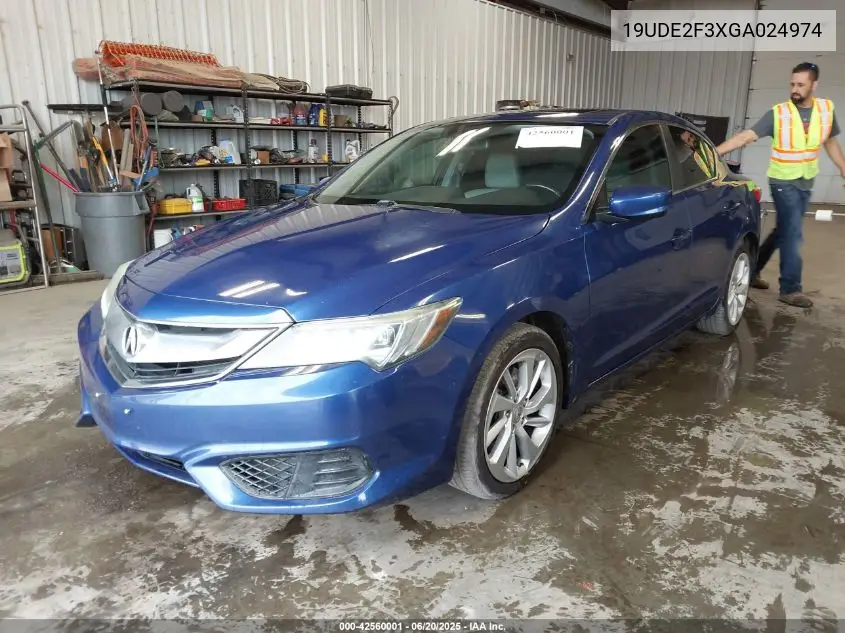 2016 Acura Ilx 2.4L/Acurawatch Plus Package VIN: 19UDE2F3XGA024974 Lot: 42560001
