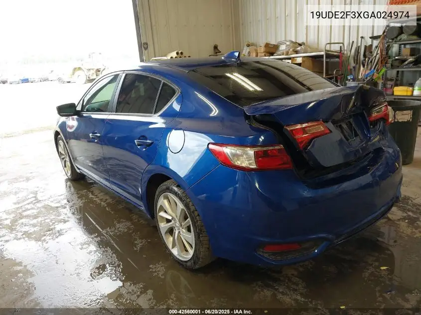 2016 Acura Ilx 2.4L/Acurawatch Plus Package VIN: 19UDE2F3XGA024974 Lot: 42560001