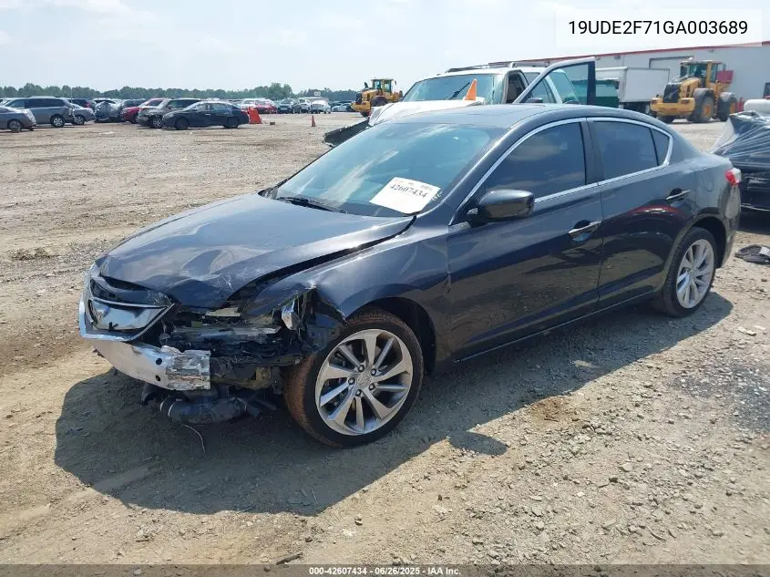 2016 Acura Ilx Premium Package/Technology Plus Package VIN: 19UDE2F71GA003689 Lot: 42607434