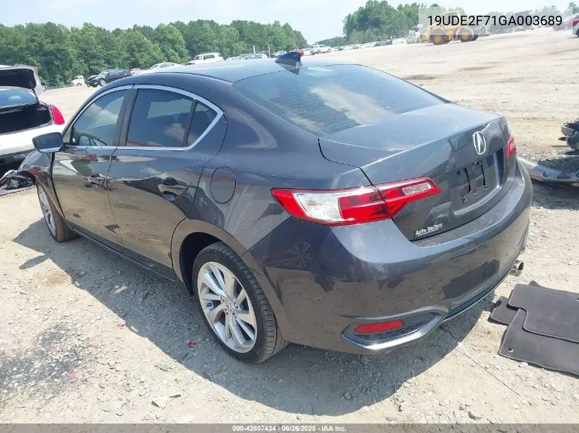 2016 Acura Ilx Premium Package/Technology Plus Package VIN: 19UDE2F71GA003689 Lot: 42607434