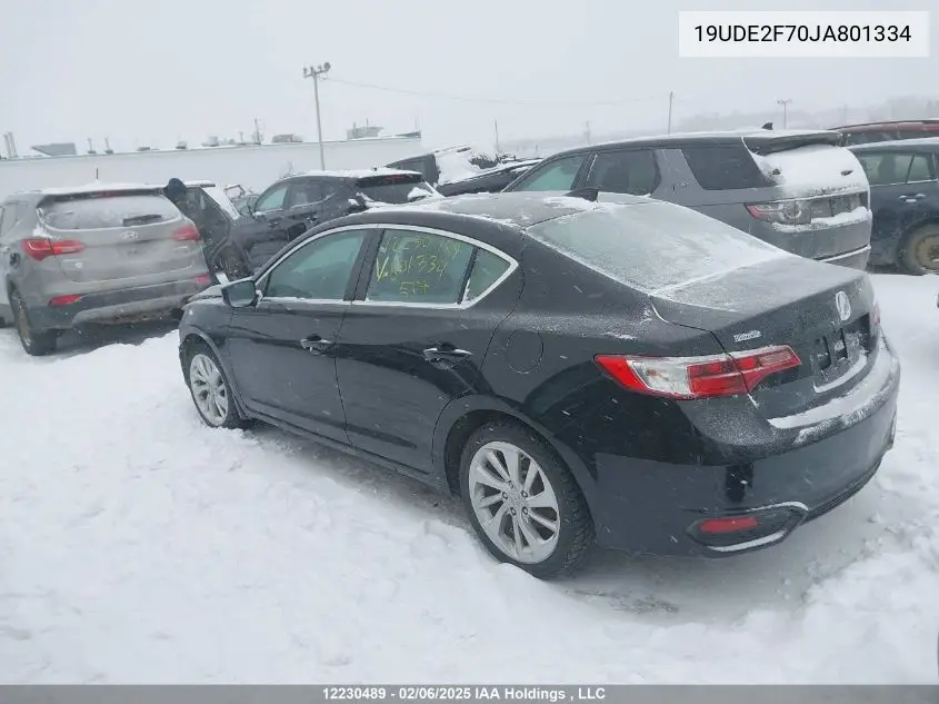 2018 Acura Ilx Premium/Technology VIN: 19UDE2F70JA801334 Lot: 12230489