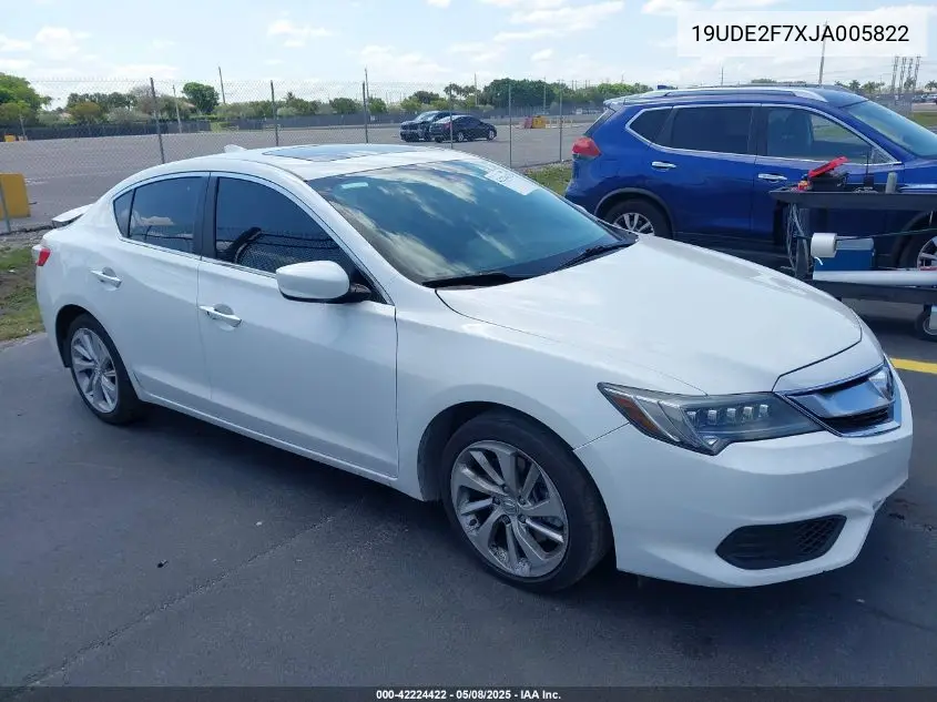 2018 Acura Ilx Premium Package/Technology Plus Package VIN: 19UDE2F7XJA005822 Lot: 42224422